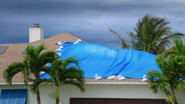 Hurricane damaged roof